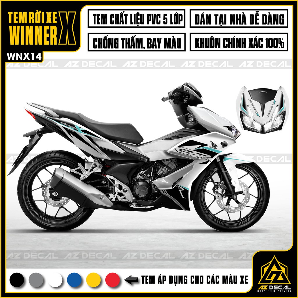 Tem Chế Xe Winner X Mẫu GTR | WNX14 | Decal Rời Chất Liệu PVC Cao Cấp Chống Nước