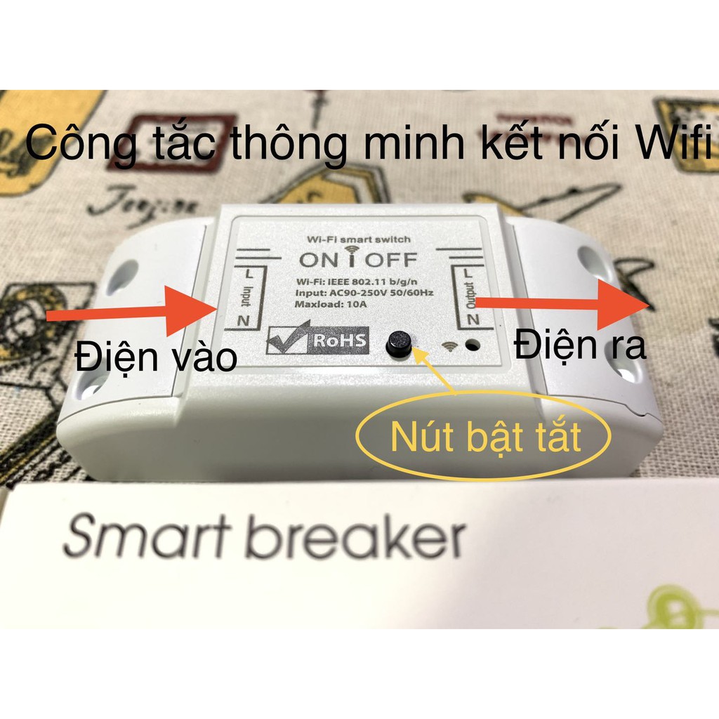 Công tắc thông minh Breaker Thế hệ mới 2022 Wifi + bluetooth, Dùng app Tuya/ Smartlife-Công suất 10A và 16A
