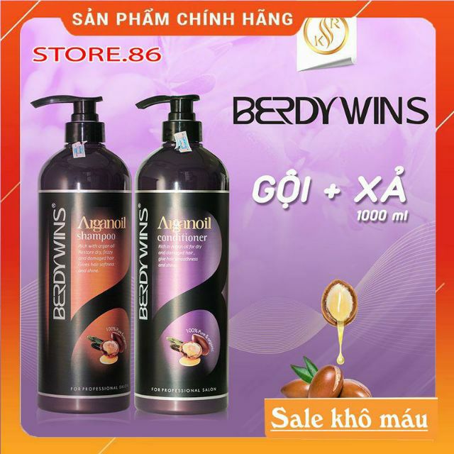 Dầu gội BERDYWÍN phục hồi siêu mềm mượt, sạch gàu, hương thơm nước hoa cặp gội BERDYEINS COMPLEX chính hãng 500 - 1000ml