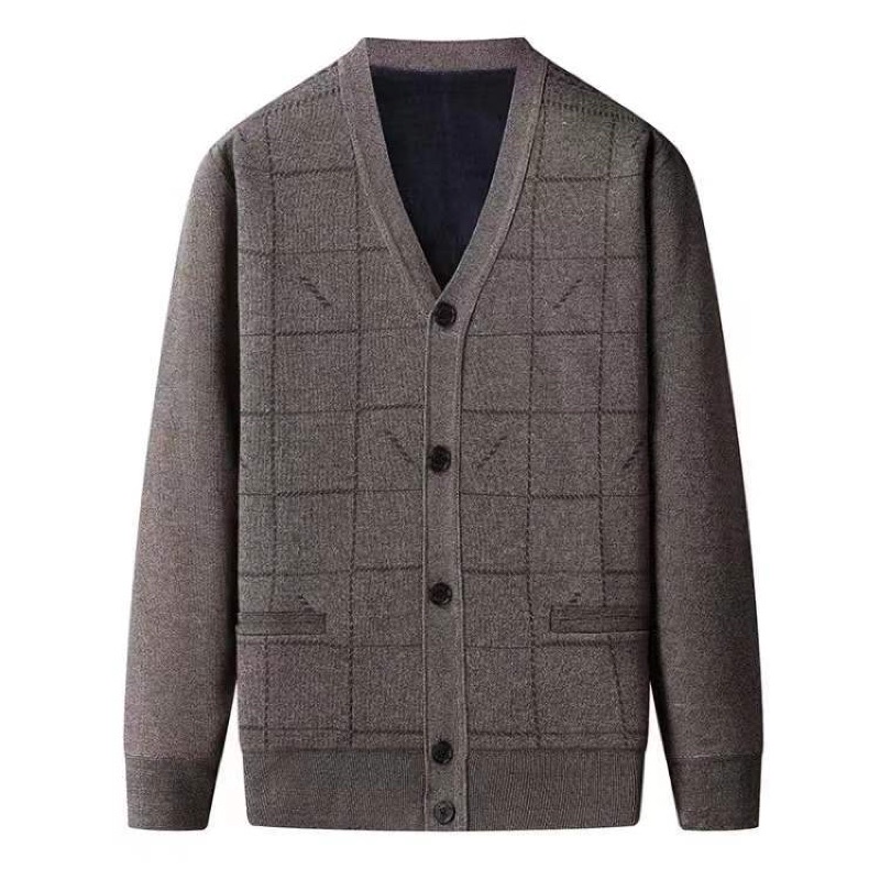 Áo khoác len cardigan nam trung niên cho bố áo len cổ v phong cách hàn quốc