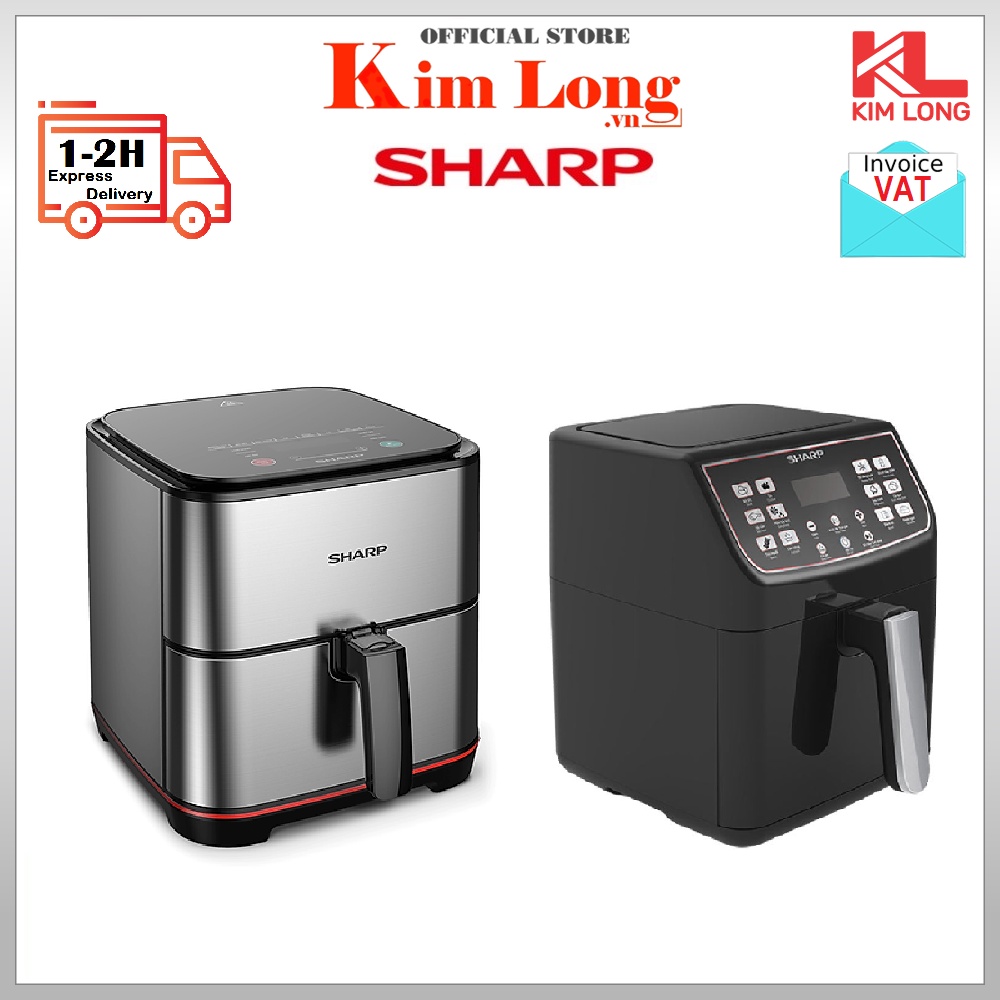 Nồi chiên không dầu Sharp KF-AF70EV-ST I KF-AF50EV-ST I KF-AF55EV-BK Chống dính - Chính hãng