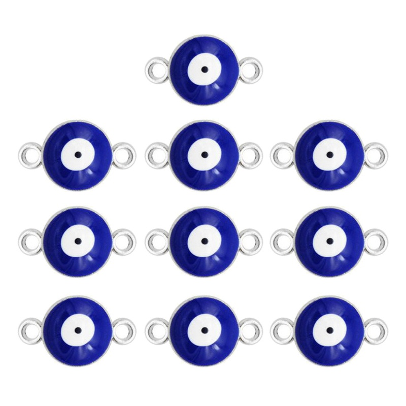 Sa Set 10 Đầu Nối Hai Lỗ Hình Tròn Cho Mặt Dây Chuyền Mắt Quỷ