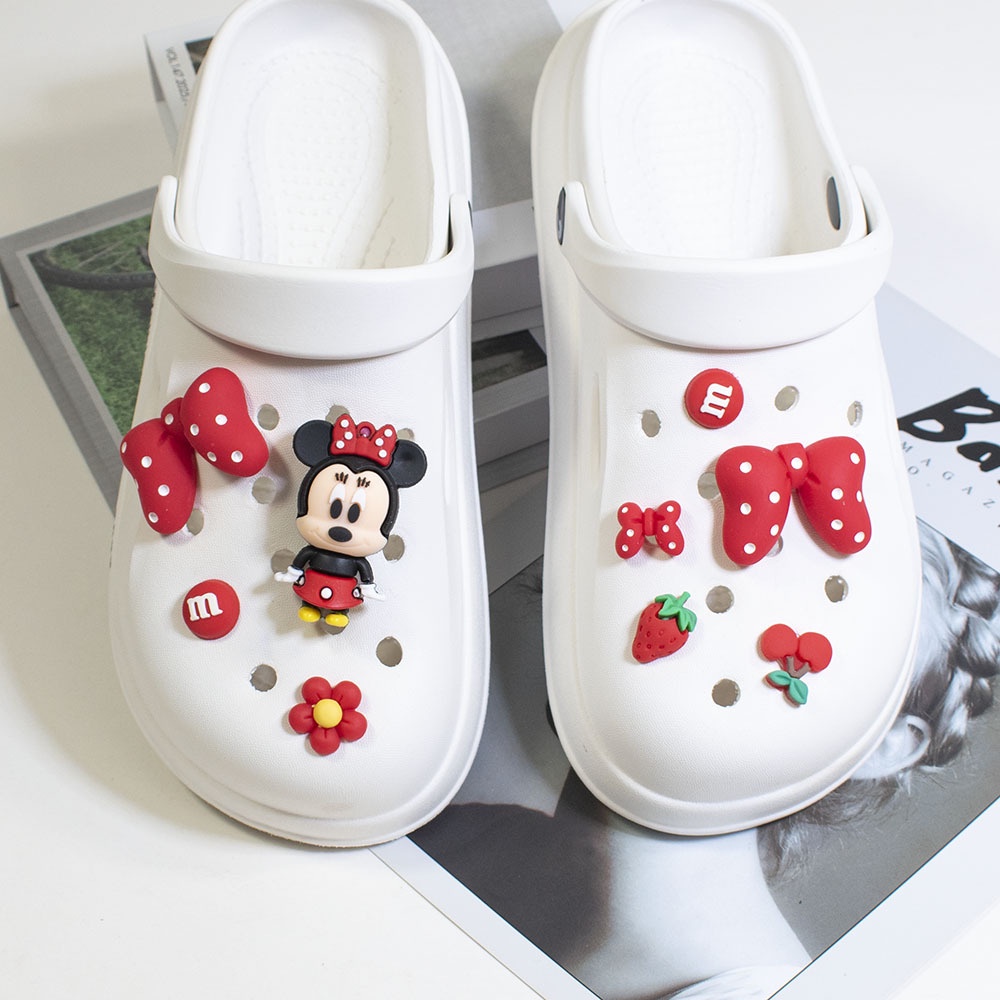 CROCS Khóa Cài Hình Hoạt Hình 3D Gắn Đế Giày Cho Bé