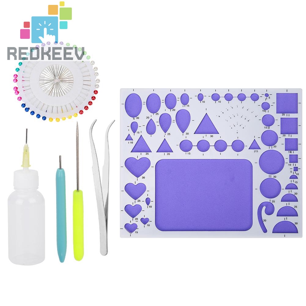 Bộ khuôn và nhíp hỗ trợ làm tranh giấy xoắn thủ công