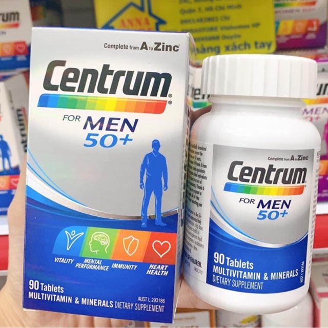 Viên Uống Centrum Tổng Hợp Vitamin Dành Cho Nam Giới Trên 50 tuổi chuẩn ÚC
