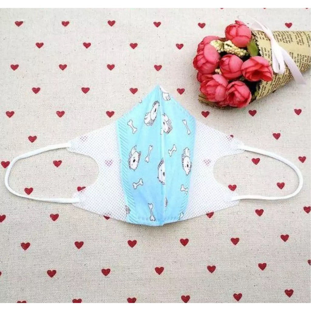 Set 5 Khẩu Trang Chống Bụi 3D Kháng Khuẩn In Nhiều Hình Cho Bé