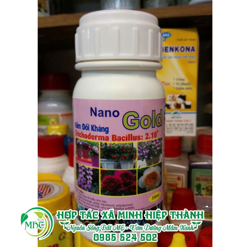 Chế phẩm Nano Gold Nấm đối kháng trichoderma Bacillus 2.10^9 lọ 250ml