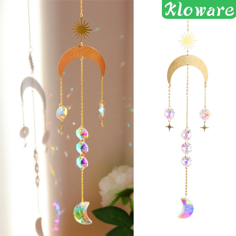 Chuông Gió Pha Lê Hình Học Màu Cầu Vồng Trang Trí Cửa Sổ / Tiệc Cưới