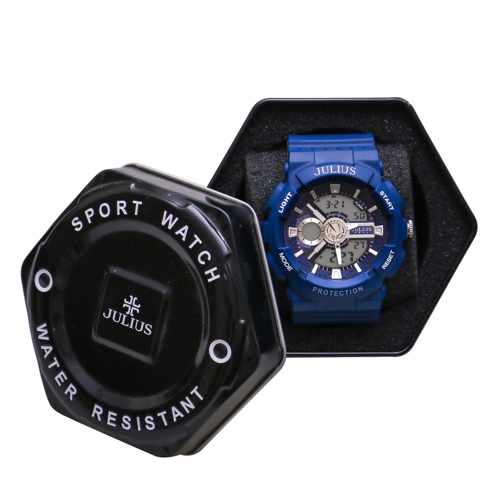 Đồng Hồ Nam JA-1299D Julius Hàn Quốc (Đen, Xanh, Đỏ)