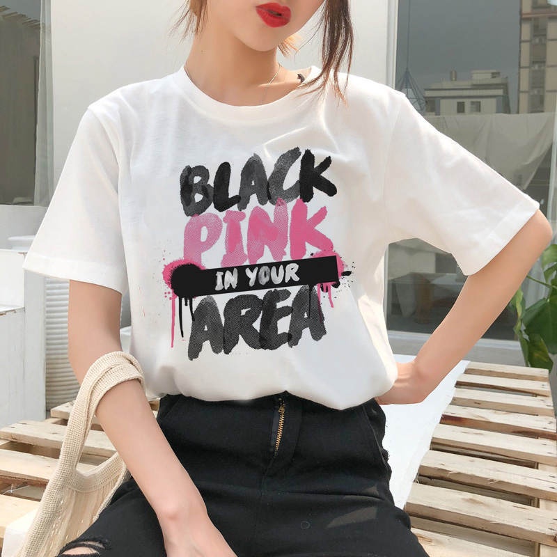 Áo thun unisex in blackpink phối màu đẹp lạ, thun cotton dày mịn AT52