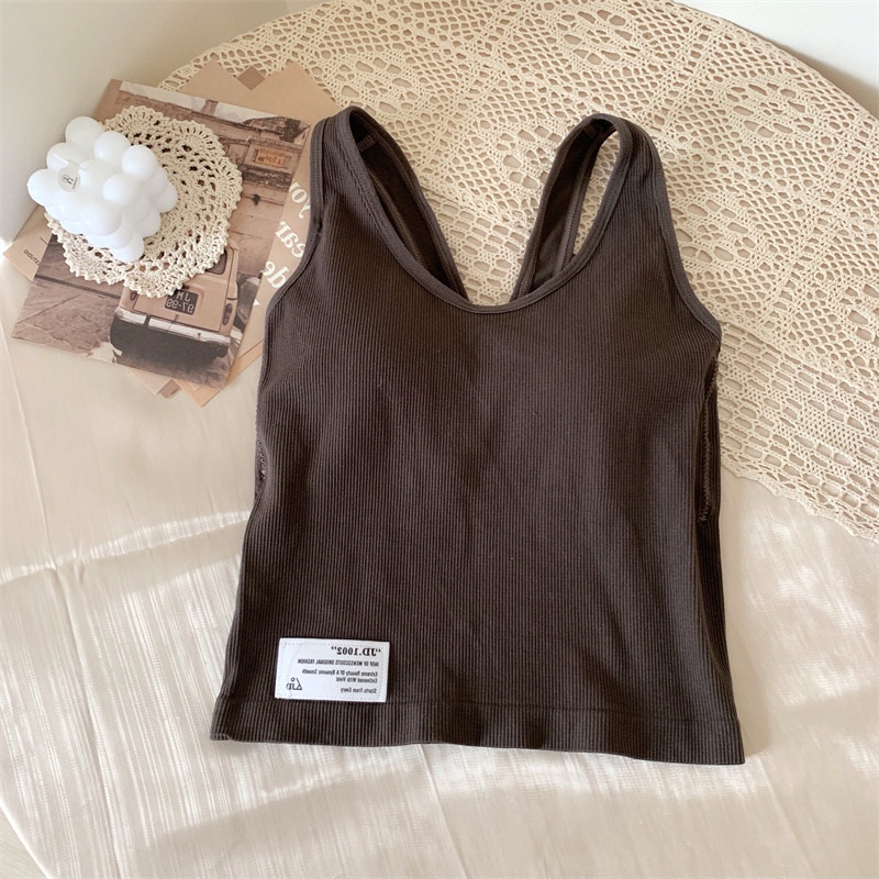 Áo hai dây SUXI thể thao màu sắc đơn giản thời trang cho nữ