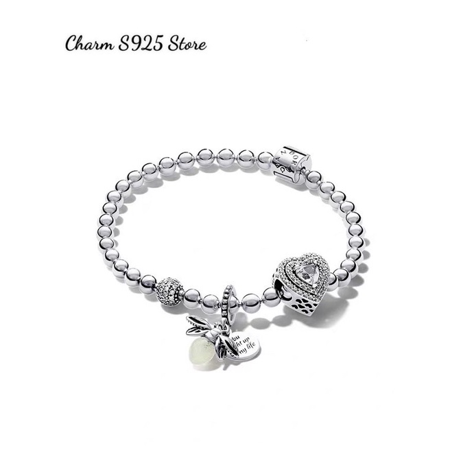 combo bộ vòng tay mix 2 hạt charm pan bạc s925 cao cấp