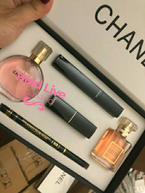 Set quà tặng sinh nhật gồm 5 món nước hoa và son kiểu dáng sang trọng | Thế Giới Skin Care