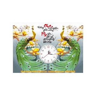 Tranh đính đá đồng hồ cha mẹ VS064 KT66X522cm