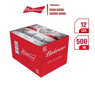 Thùng 12 lon bia Budweiser 500ml