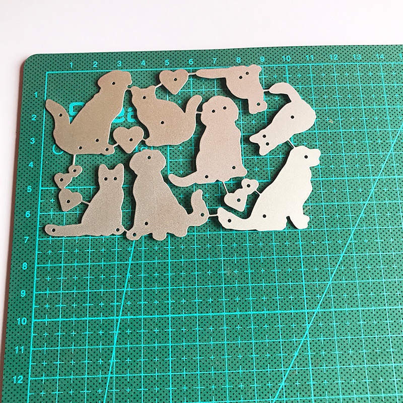 Khuôn Cắt Giấy Kim Loại Hình Chó Mèo Xinh Xắn
