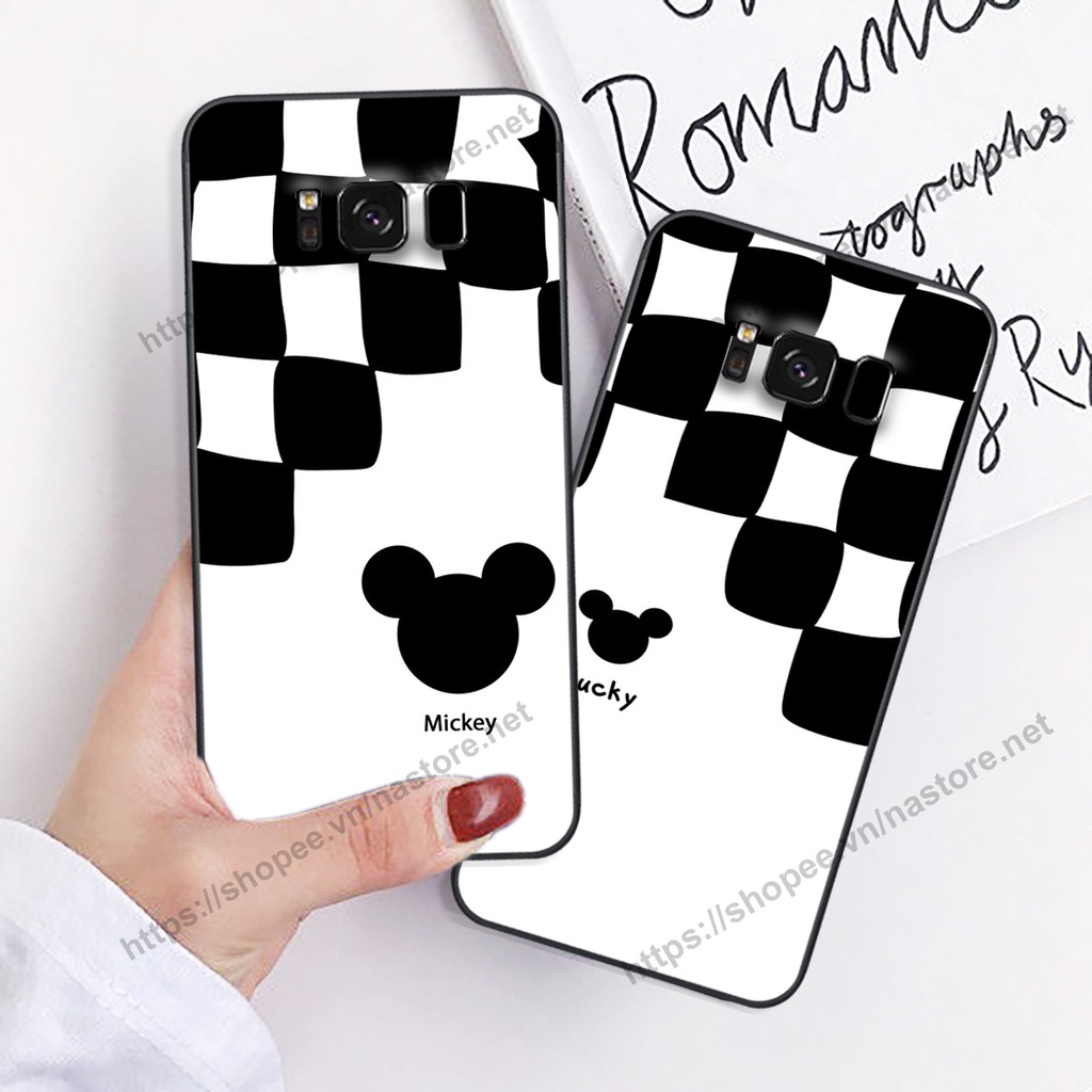 Ốp lưng Samsung S8 / S8 Plus / S8+ trái tim họa tiết caro, mikey họa tiết beabrick kaws cute