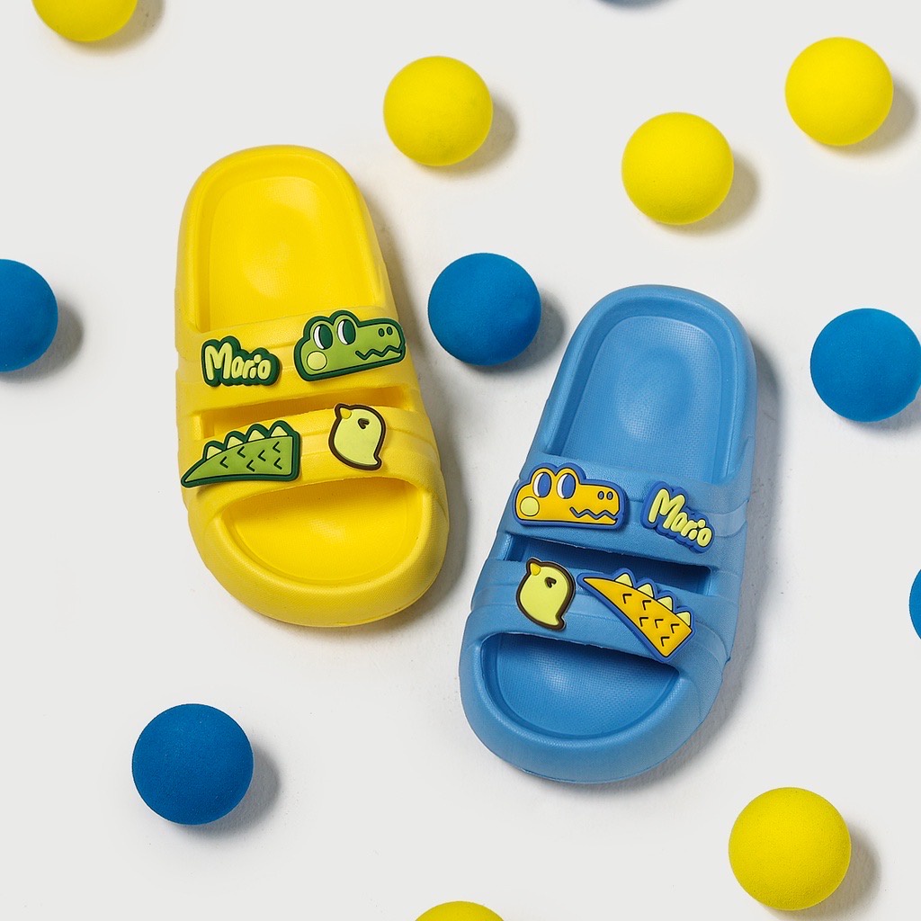 Dép cross cho bé họa tiết Mario- Happy Feet 6601 dép cross nhiều màu sắc cho bé trai bé gái HAPPY6601