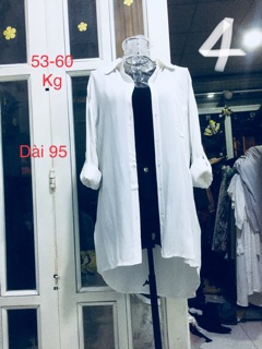 Áo sơ mi trắng dáng dài