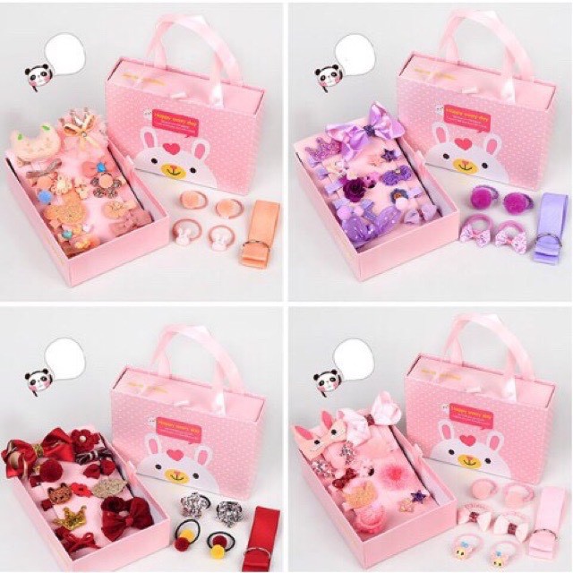 KẸP TÓC ⚡️FREESHIP⚡️ Bộ Kẹp Tóc 18 Món Cho Bé Gái