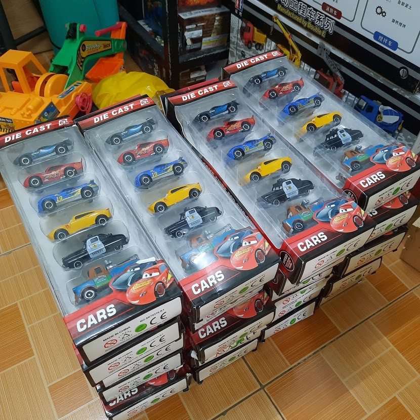 Đồ chơi trẻ em bộ 6 xe ô tô die cast mini lightning mc queen car 3 xe bằng hợp kim