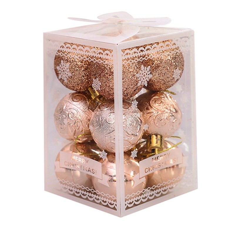 Set 12 quả châu 4cm nhiều màu sắc dùng để trang trí cây thông giáng sinh