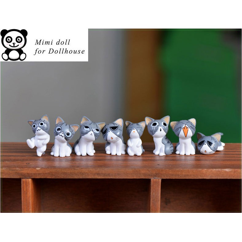 Charm mô hình set 08 con mèo nhiều cảm xúc Slime