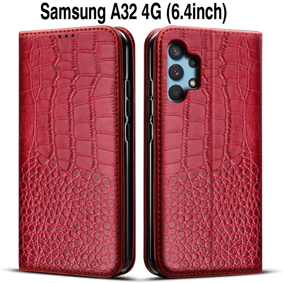 Bao Da Điện Thoại Dạng Ví Nắp Lật Nam Châm Cho Samsung Galaxy A32 Sm-A325F / Ds 4g A32 A 32 5g Ốp