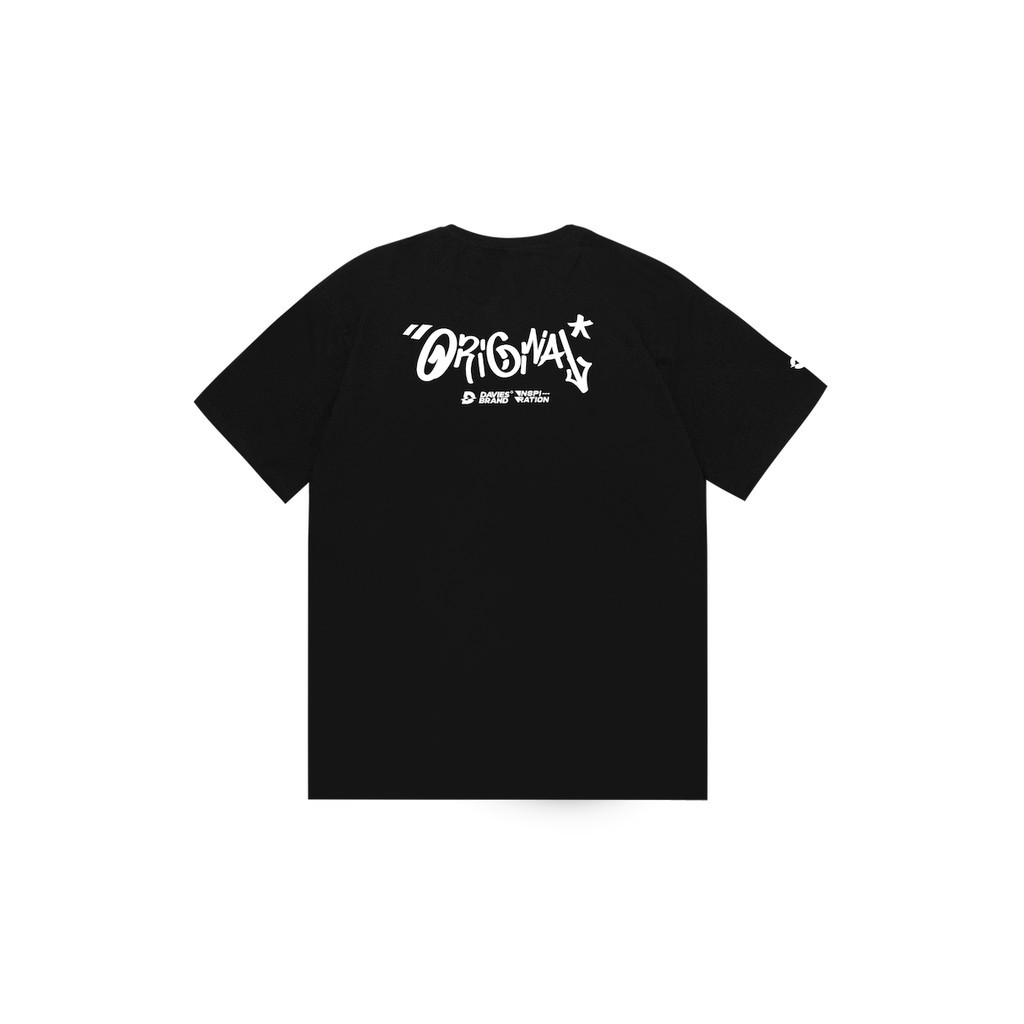 SALE!!!! DAVIES - Áo thun tay lỡ nam màu ĐEN/TRẮNG form rộng - Basic Graffiti Sign Tee. giá rẻ