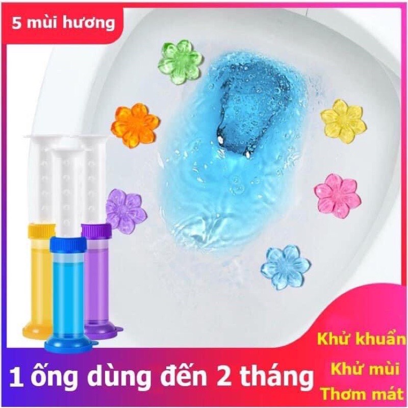 Gel khử mùi bồn cầu, lavabo diệt khuẩn toilet hiệu quả- gel thơm dính bồn cầu hình hoa