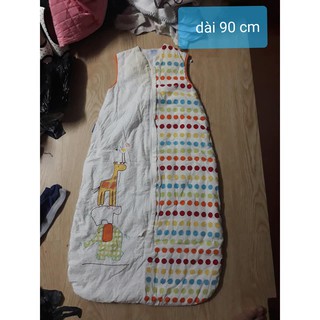 Túi ngủ chần bông mỏng trắng chấm bi cho bé ms10