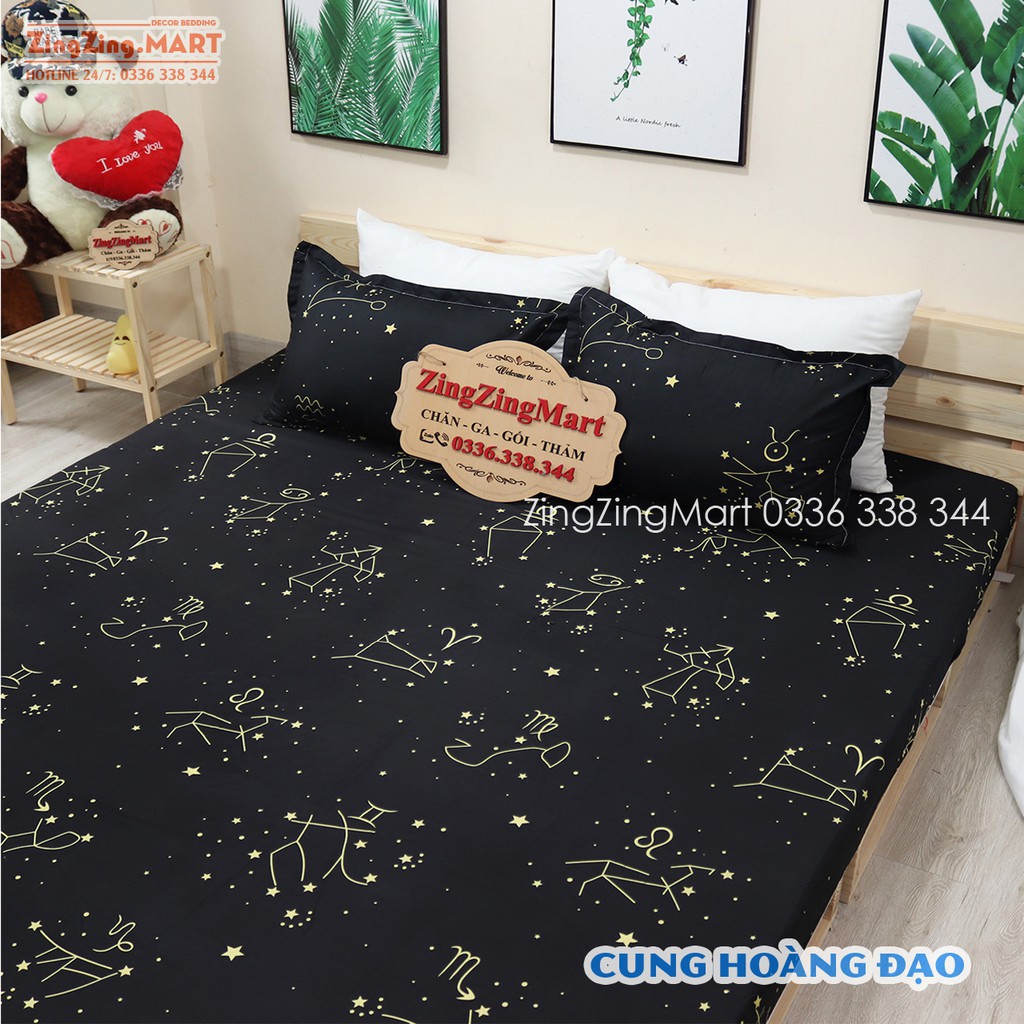 (Xả Kho) Bộ ga gối poly cotton CUNG HOÀNG ĐẠO M2/M6/M8/2m2 (Được chọn mẫu)