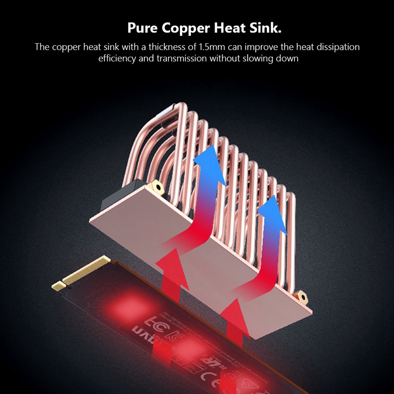 Ống Đồng Tản Nhiệt M2 SSD 2280 M.2 NVME NGFF M2 Hai Lớp