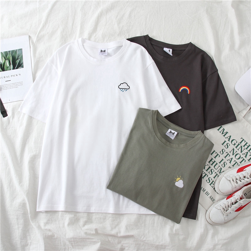 Áo thun SUXI tay ngắn form rộng theo phong cách hàn quốc