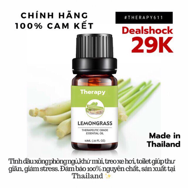 [𝗦𝗔𝗟𝗘]..::✨Tinh Dầu Nguyên Chất Sả Chanh - Lemongrass 10ml✨::..