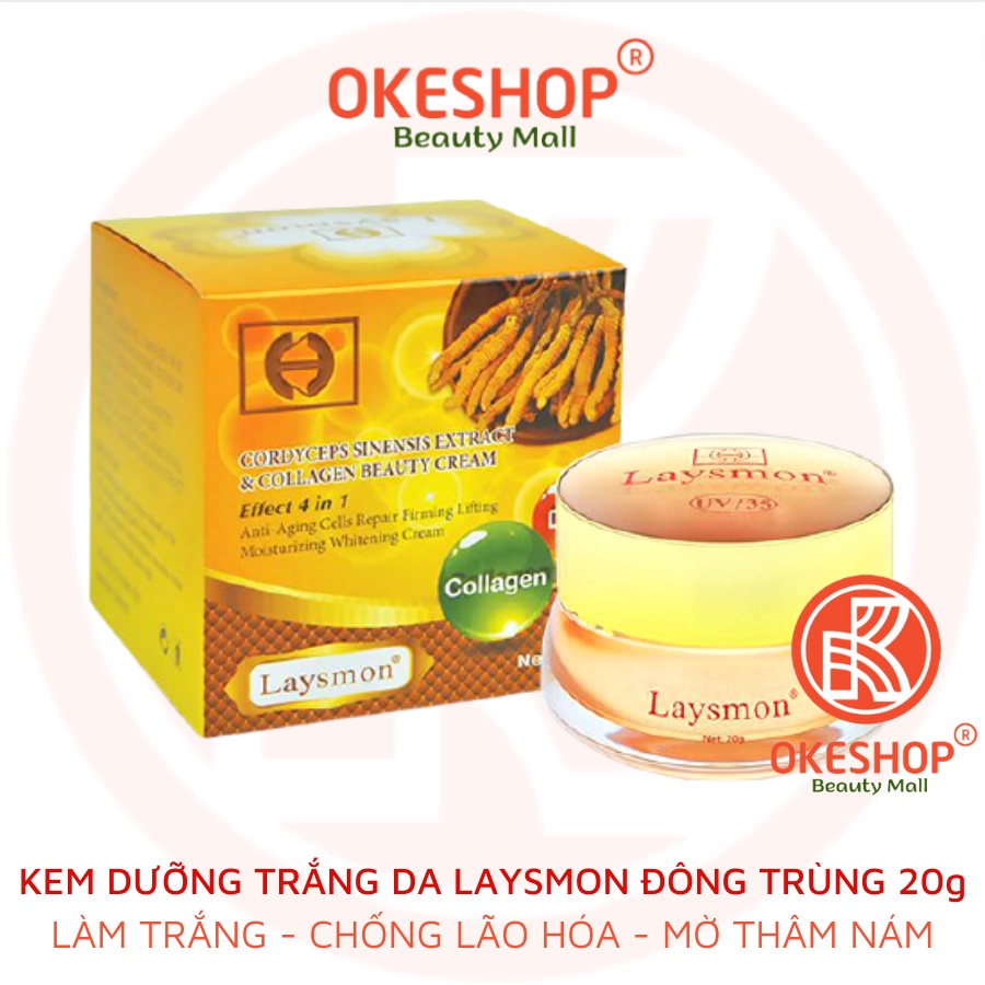 KEM LAYSMON ĐÔNG TRÙNG HẠ THẢO - LAYSMON CORDYCEPS SINESIS EXTRACT AND COLLAGEN BEAUTY CREAM 20G ( 🇹🇼 hàng chính hãng )