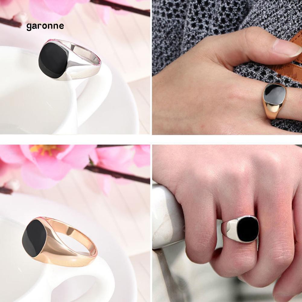 Nhẫn đeo tay mặt bóng bằng thép không gỉ cho nam