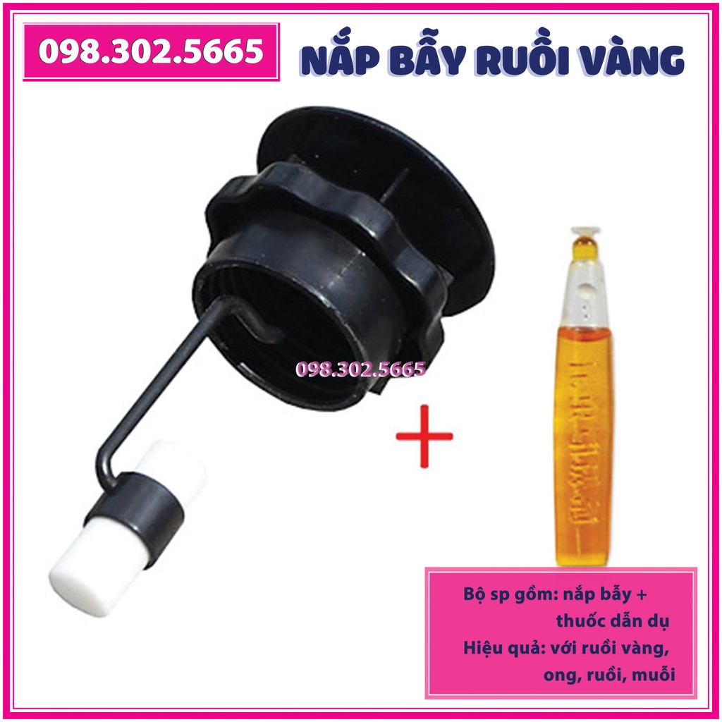 Dụng cụ bẫy Ruồi vàng + chất dẫn dụ - Nắp bẫy Ruồi, muỗi, ong