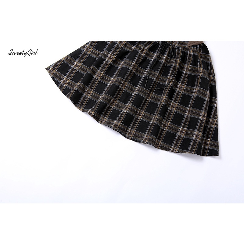 Đầm Tay Ngắn Cổ Chữ V Họa Tiết Sọc Caro Thời Trang Đường Phố Cho Nữ 2022