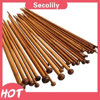 Set 36 kim đan len bằng gỗ tre cacbon hóa với 18 kích thước khác nhau