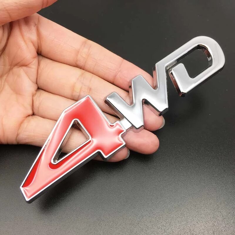 Tem 4WD Trang Trí Xe Ô Tô, Chất Liệu Hợp Kim, Dễ Dán