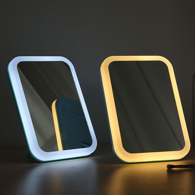 Gương đèn led 3 chế độ sáng ( pin sạc)