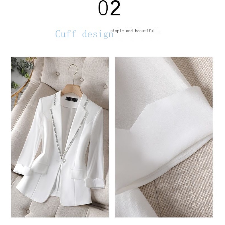 Plus Áo Khoác Vest Đính Đá Thiết Kế Sang Trọng Thời Trang Cho Nữ