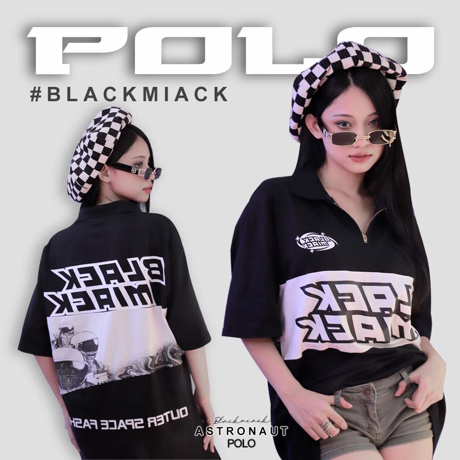 Áo POLO PHI HÀNH GIA tay lỡ form rộng, chất Cotton BLACKMIACK - Unisex nam nữ đều mặc được