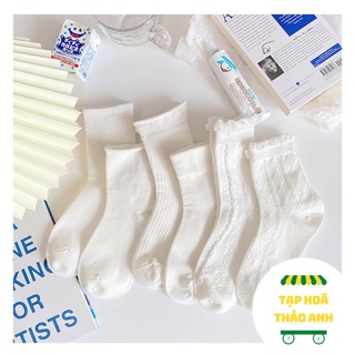 Tất vớ trắng lolita chất cotton mềm min xinh xắn