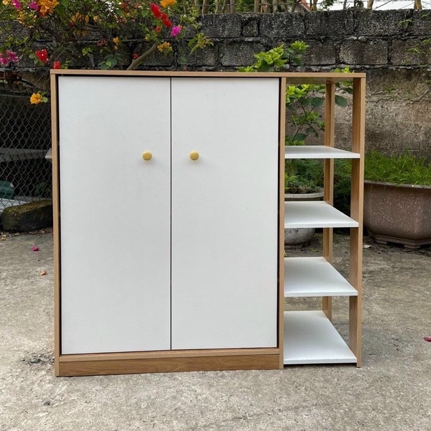 Tủ Giày Gỗ Có Cánh Đa Năng, Tủ Để Đồ Dùng Cá Nhân, Kệ Giày Gỗ dễ dàng lắp ráp kích thước 80x60x30cm
