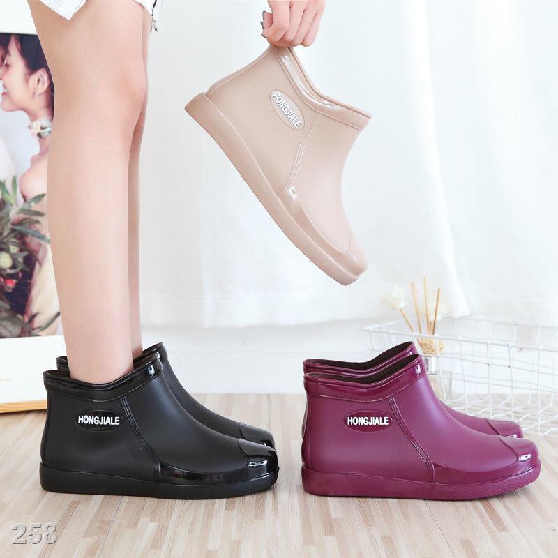 SGiày đi mưa thời trang người lớn, ủng mưa, cao su nữ, đế dày, chống trơn trượt, đáy có gân và bông nhung, giữ ấm thấm n