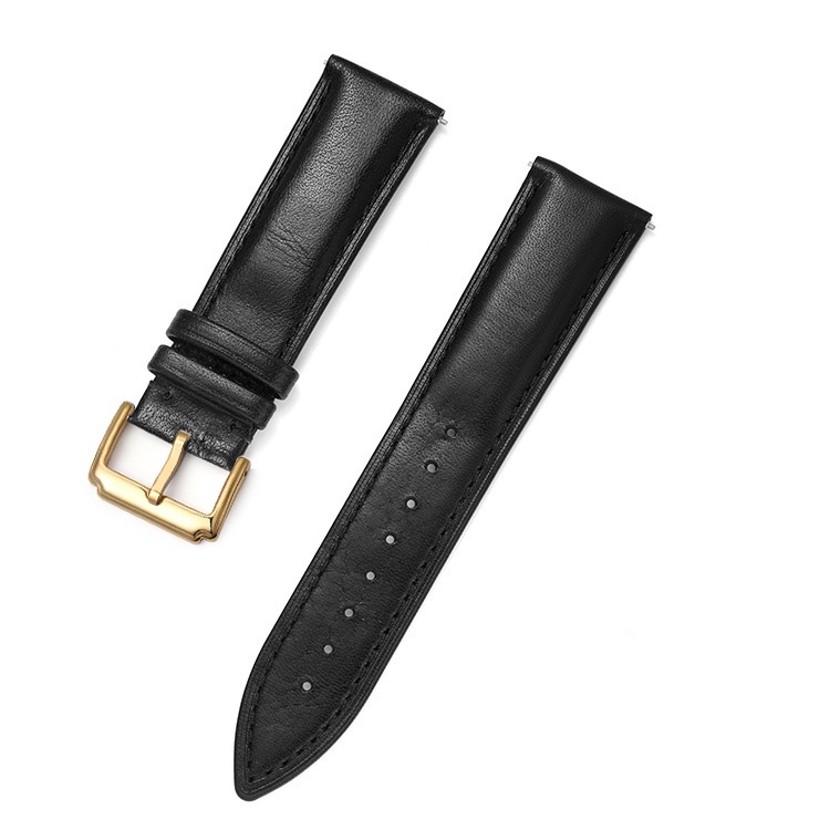 Đen/Xanh Lá[TẶNG CHỐT THÔNG MINH] Dây đồng hồ da bò 2 mặt lớp da bò đầu tiên chống thấm nước BO-25 size 18 19 20 21 22mm