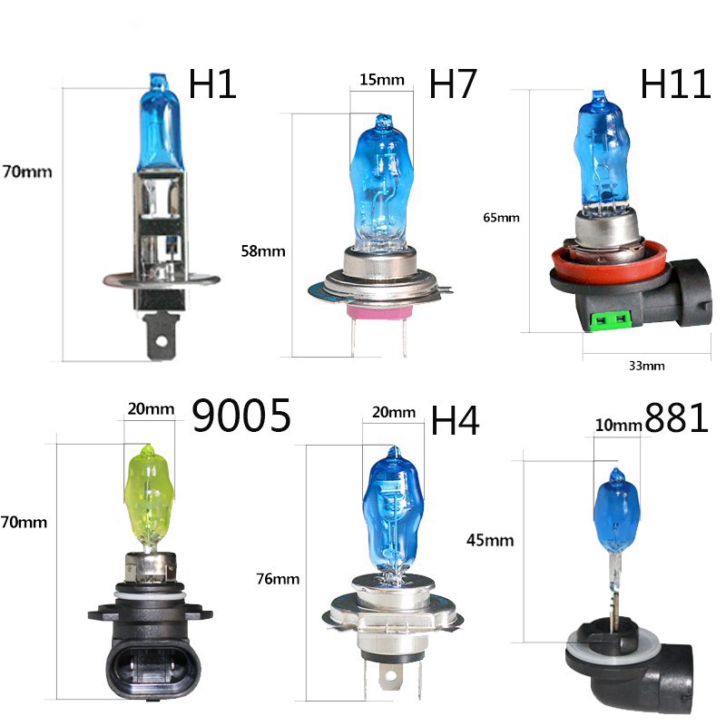 Bộ 2 Bóng Đèn Pha Halogen 100w H1 H7 H4 H8 H11 9005 Hb3 9006 Hb4 Tiện Lợi Cho Xe Hơi