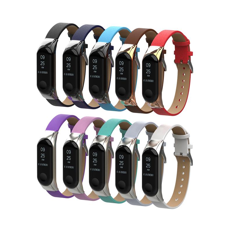 Vòng đeo tay da PU thời trang cho Xiaomi Miband 3
